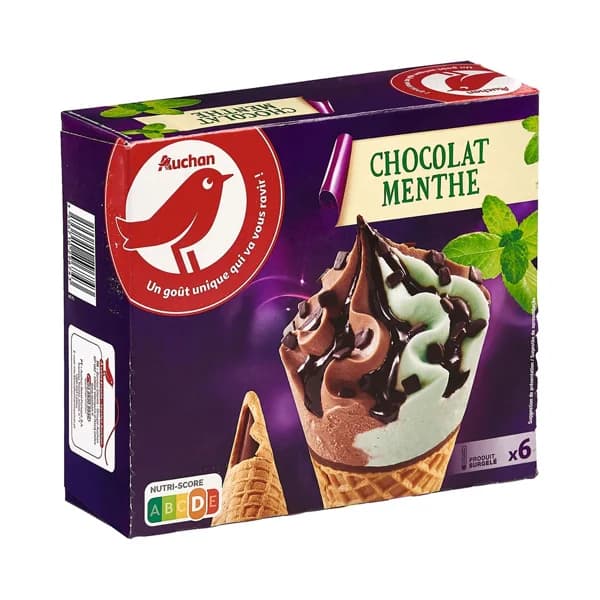 PRODUCTO ALCAMPO Conos de helado de menta y chocolate 6 x 120 ml. - 0.7 l - Imagen del producto en Findit