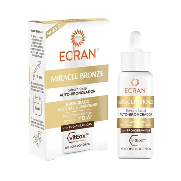 ECRAN Miracle bronze Sérum facial auto-bronceador con resultados desde el primer día 30 ml. - 1 ud - Imagen del producto en Findit