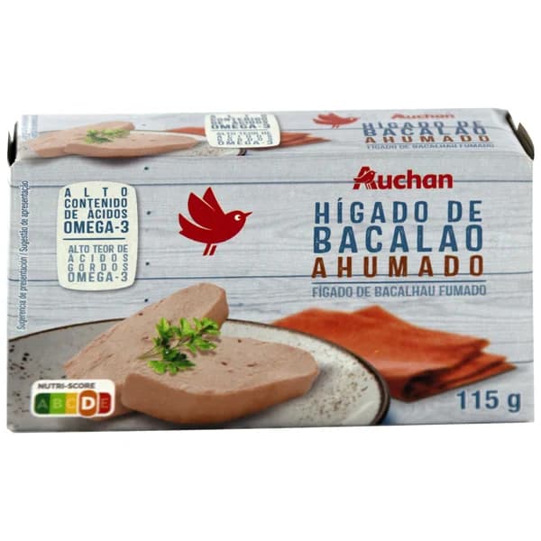 PRODUCTO ALCAMPO Hígado de bacalao ahumado 115 g. - 0.12 kg - Imagen del producto en Findit
