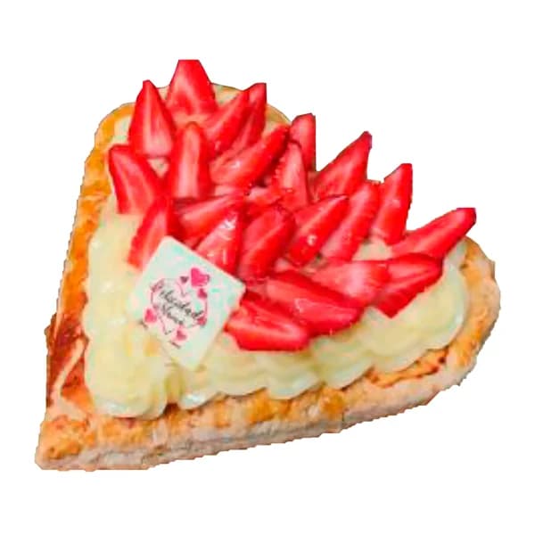 Tarta de hojaldre con fresas con forma de corazón 600 g. - 0.6 kg - Imagen del producto en Findit