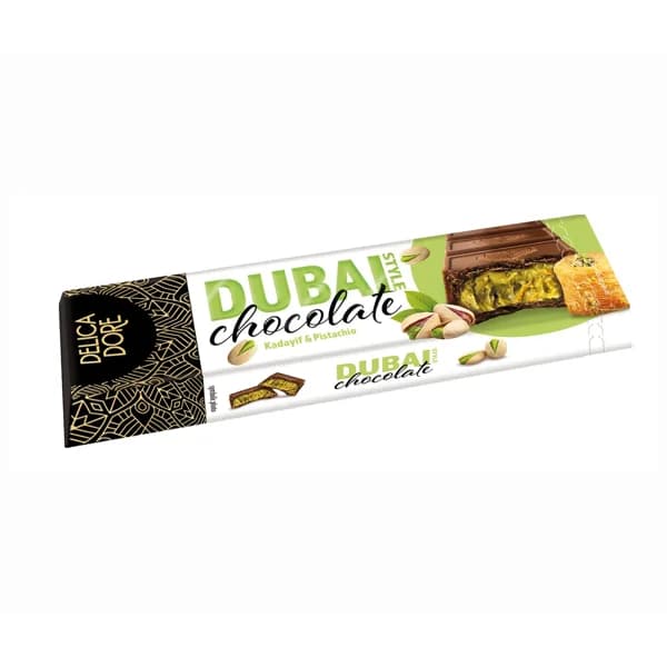 DELICADORE STYLE DUBAI Chocolate con leche y crema de pistacho 70 gr. - 0.07 kg - Imagen del producto en Findit