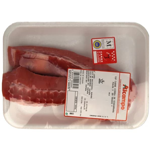Falda en trozos de vacuno IGP carne de la Sierra de Guadarrama, especial cocer o guisar - 1 ud - Imagen del producto en Findit