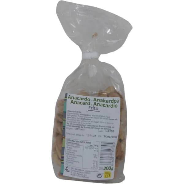 Anacardo frito EROSKI, bandeja 200 g - 0.2 kg - Imagen del producto en Findit