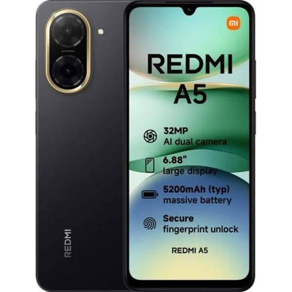 Smartphone libre negro medianoche 3+64 GB, Redmi A5 XIAOMI - 520 ud - Imagen del producto en Findit
