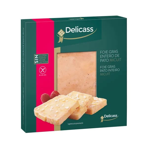 DELICASS Foie gras de pato entero "Micuit" DELICASS 80 g. - 0.08 kg - Imagen del producto en Findit