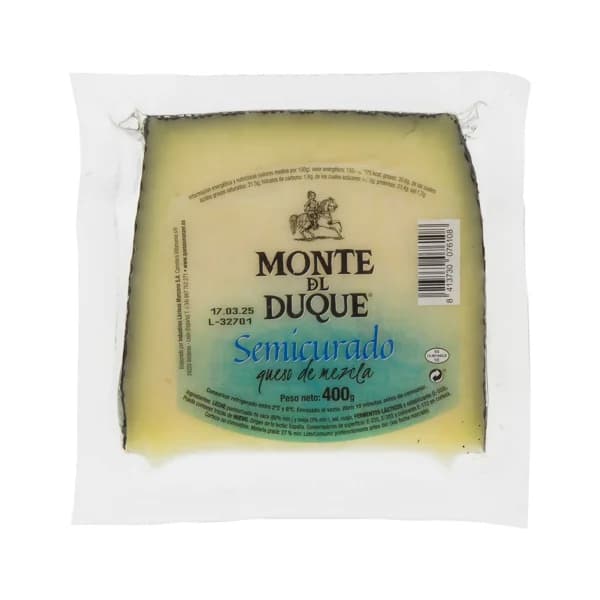 MONTE DUQUE Queso mezcla semicurado cuña 400 g. - 0.4 kg - Imagen del producto en Findit