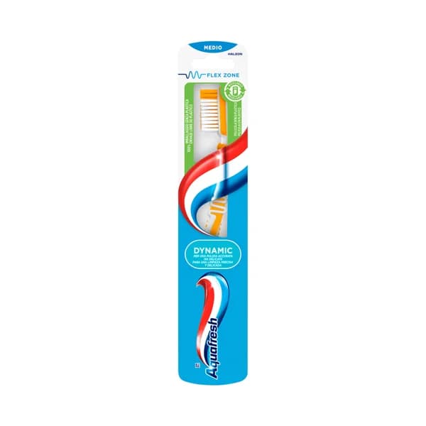 AQUAFRESH Dynamic Cepilo de dientes medio con mango Flexi zone, para una limpieza precisa y delicada. - 1 ud - Imagen del producto en Findit