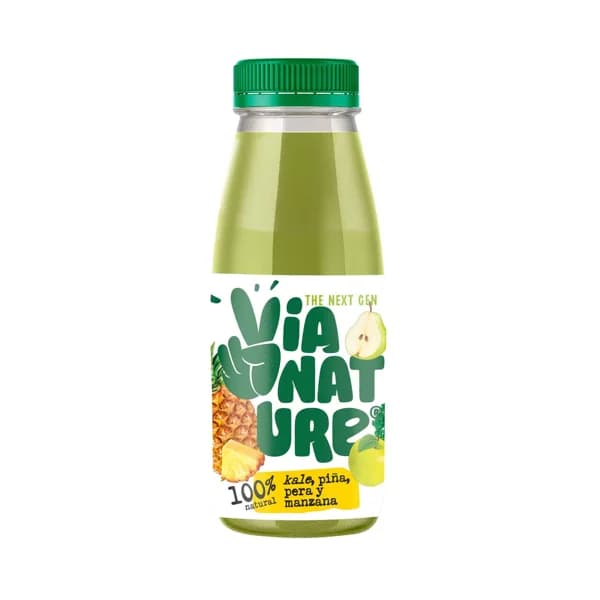 VIA NATURE Bebida detox de pera, kale, manzana y piña 250 ml. - 0.25 l - Imagen del producto en Findit