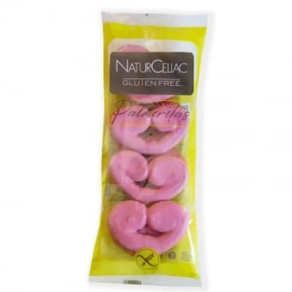 Palmeritas con cobertura de fresa Naturceliac sin gluten pack de 4 unidades de 50 g. - 0.2 kg - Imagen del producto en Findit