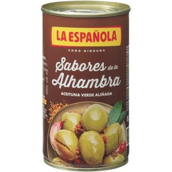 Aceituna verde sabores de la Alhambra LA ESPAÑOLA, lata 185 g - 0.18 kg - Imagen del producto en Findit