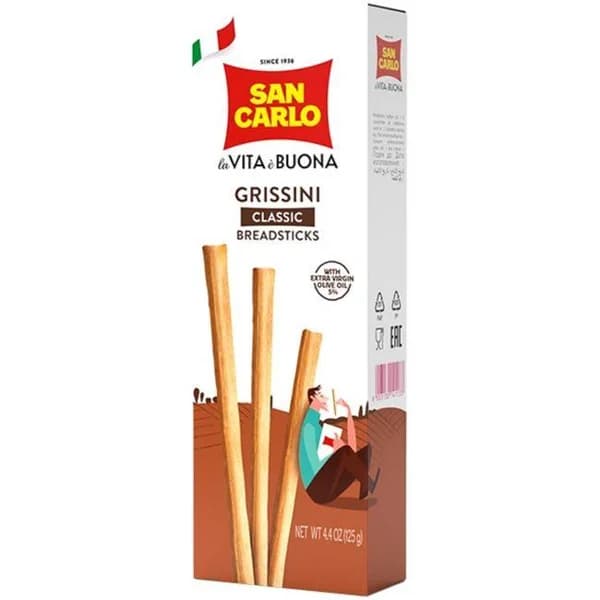 Grissini Torino SAN CARLO, paquete 125 g - 0.12 kg - Imagen del producto en Findit