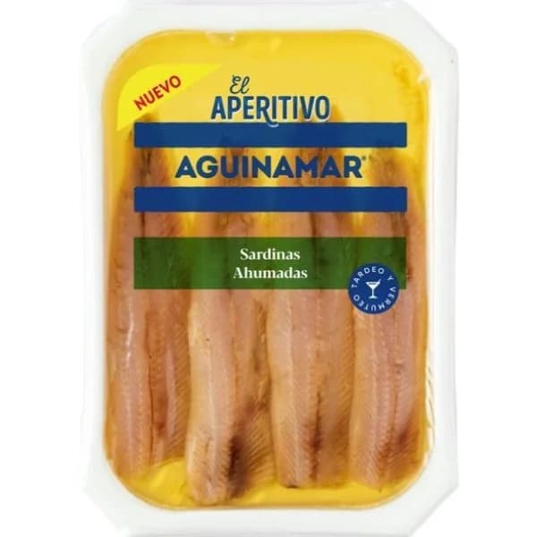 Sardina ahumada AGUINAMAR, bandeja 90 g - 0.09 kg - Imagen del producto en Findit
