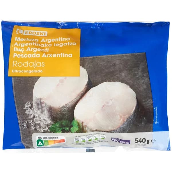 Rodajas de merluza Argentina EROSKI, bolsa 540 g - 0.54 kg - Imagen del producto en Findit
