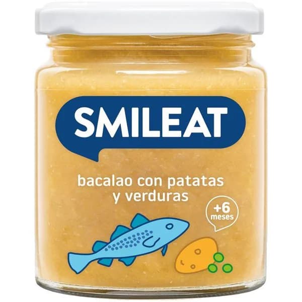 Tarrito bacalao patata verduras SMILEAT, tarro 230 g - 0.23 kg - Imagen del producto en Findit