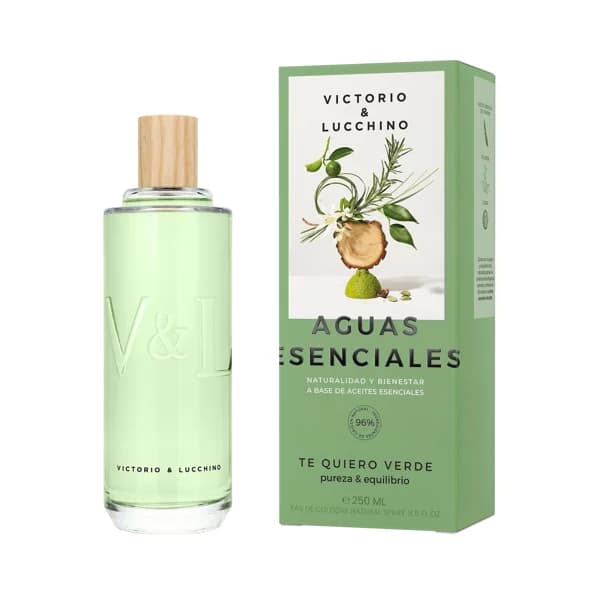 VITORIO & LUCCHINO Eau de toilette para hombre con vaporizador en spray VITORIO & LUCCHINO Aguas esenciales te quiero verde 250 ml. - 0.25 l - Imagen del producto en Findit