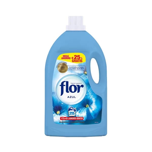 FLOR Suavizante concentrado azul FLOR 172 lavados, 3,87 L. - 3.87 l - Imagen del producto en Findit