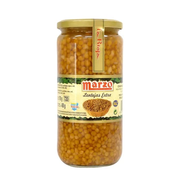 MARZO Lenteja cocida extra MARZO frasco de 780 g. - 0.78 kg - Imagen del producto en Findit