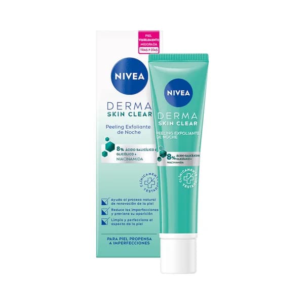 NIVEA Peeling exfoliante de noche para pieles propensas a imperfecciones NIVEA Derma skin clean 40 ml. - 1 ud - Imagen del producto en Findit