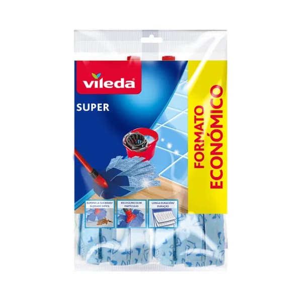 VILEDA Fregona Super +30% Microfibras Duplo VILEDA 2 uds. - 1 ud - Imagen del producto en Findit