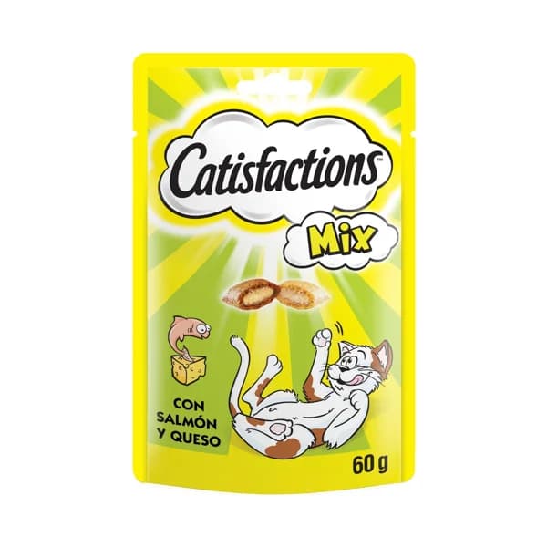 CATISFACTIONS Snack para gatos salmón y queso CATISFACTIONS MIX 60 g. - 0.06 kg - Imagen del producto en Findit