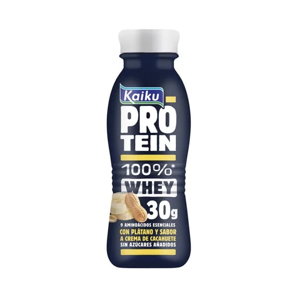 KAIKU Protein Leche fermentada con proteínas (100% whey) y plátano, sabor crema cacahuete 330 ml. - 0.33 l - Imagen del producto en Findit