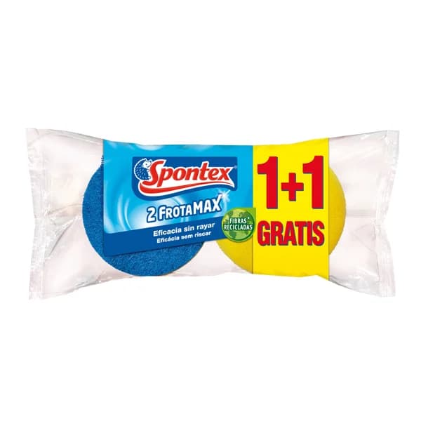SPONTEX Estropajos de fibra con esponja especial salvauña SPONTEX 2 FROTAMAX 2uds. - 1 ud - Imagen del producto en Findit