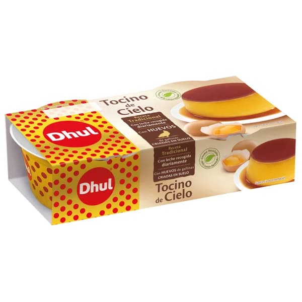 DHUL Tocino de cielo receta tradicional, elaborado con leche recogida diariamente DHUL 2 x 110 g - 0.22 kg - Imagen del producto en Findit