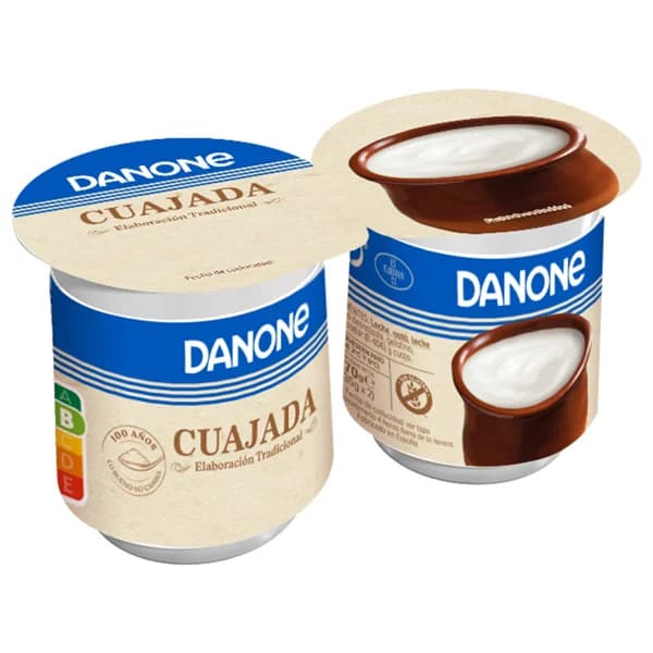 DANONE Cuajada de leche de vaca elaborada sin gluten de forma tradicional DANONE 2 x 135 g. - 0.27 kg - Imagen del producto en Findit