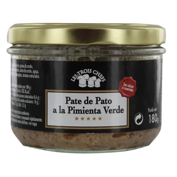 LES TROIS CHEFS Paté de pato a la pimienta verde LES TROIS CHEFS 180 g. - 0.18 kg - Imagen del producto en Findit