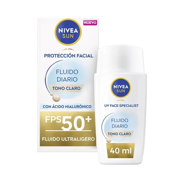 NIVEA Sun Fluido protector facial diario, tono claro con FPS 50+ (muy alto) 40 ml. - 1 ud - Imagen del producto en Findit