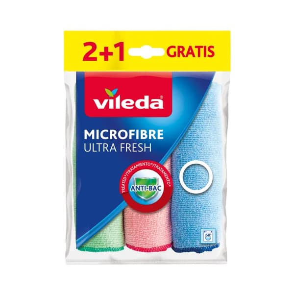 VILEDA Bayeta Microfibre Ultra Fresh VILEDA 2+1 uds. - 1 ud - Imagen del producto en Findit