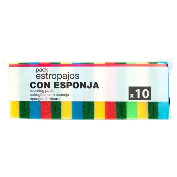 ROZENBAL Estropajos bicapa de 9 x 6.5 x 2.45 cm, de diferentes colores 10 uds. - 1 ud - Imagen del producto en Findit