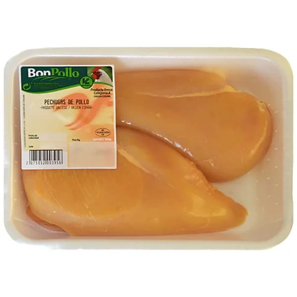 BONPOLLO Pechugas limpias y sin piel de pollo amarillo Bandeja - 1 ud - Imagen del producto en Findit