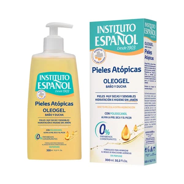 INSTITUTO ESPAÑOL Oleogel para baño o ducha, especial pieles muy secas y sensibles o atópicas INSTITUTO ESPAÑOL 300 ml. - 0.3 l - Imagen del producto en Findit