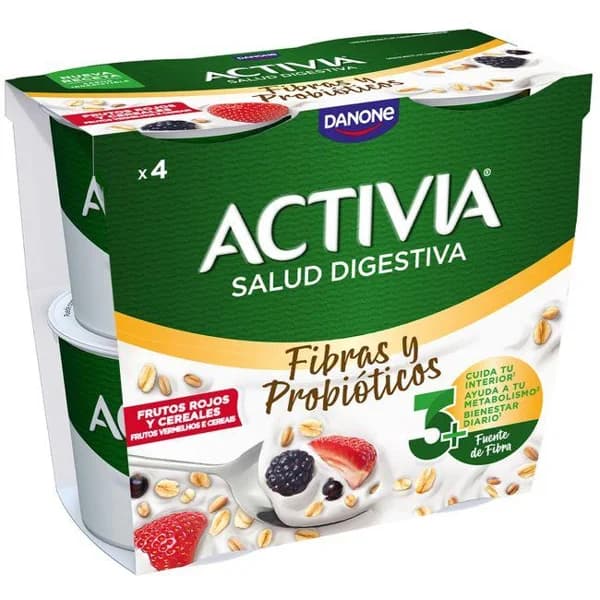 Yogur de avena y frutos rojos ACTIVIA, pack 4x115 g - 0.46 kg - Imagen del producto en Findit