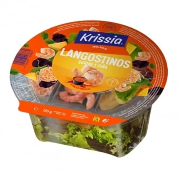 Ensalada de langostinos, surimi y piña Krissia 155 g - 0.16 kg - Imagen del producto en Findit