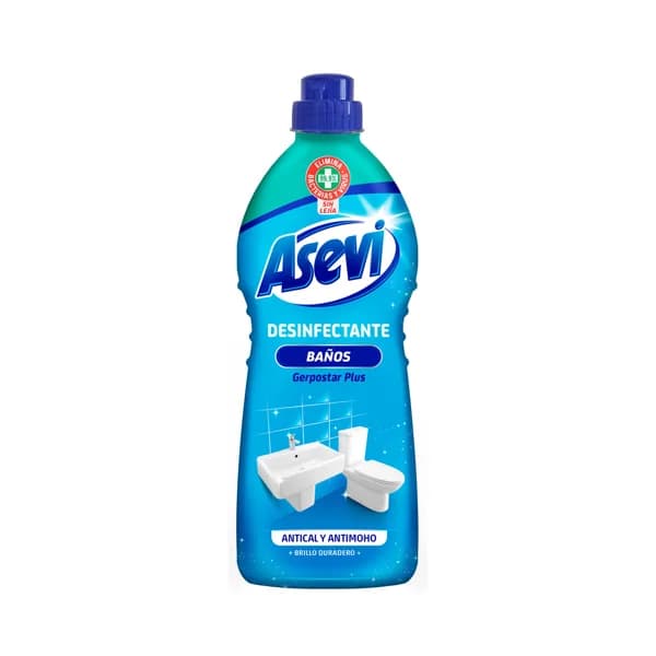 ASEVI Desinfectante de baños antical y antimoho para una limpieza completa del baño, acabado con brillo duradero, 1100 ml. - 1.1 l - Imagen del producto en Findit