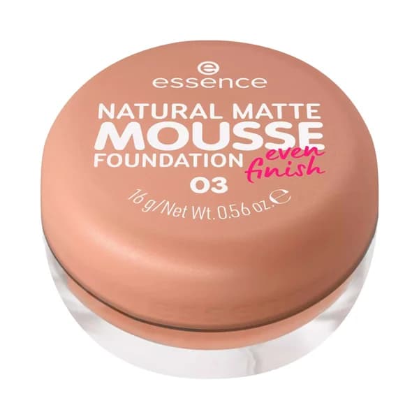 ESSENCE Natural matte mousse tono 03 Base de maquillaje mousse, cobertura media, aspecto mate natural. - 1 ud - Imagen del producto en Findit