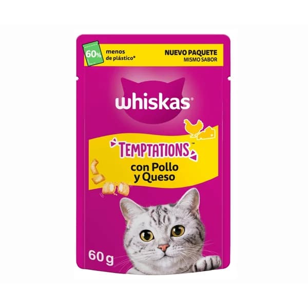 WHISKAS Snacks temptations pollo 60 gr. - 0.06 kg - Imagen del producto en Findit