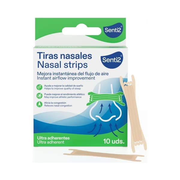 SENTI2 Tiras nasales para la mejora del flujo de aire 10 uds. - 1 ud - Imagen del producto en Findit