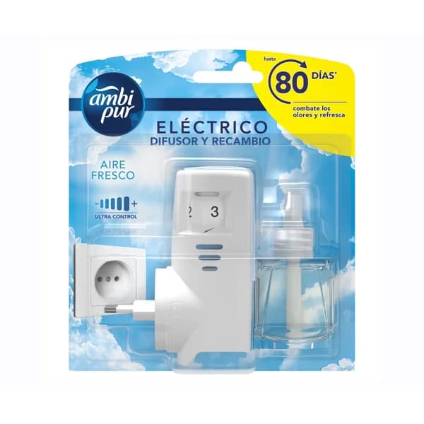 AMBIPUR Ambientador eléctrico más recambio con aroma a aire fresco 1 ud. - 1 ud - Imagen del producto en Findit