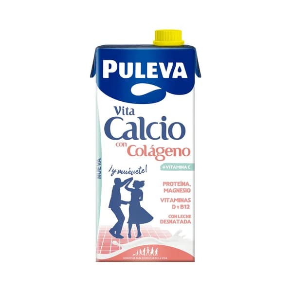 PULEVA Vita Calcio Preparado lácteo desnatado con calcio y colágeno 1 l. - 1 l - Imagen del producto en Findit