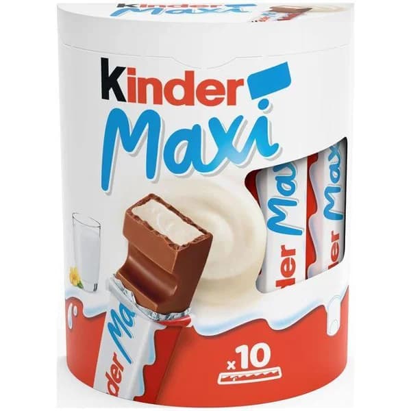 Chocolatina maxi T10 KINDER, caja 210 g - 0.21 kg - Imagen del producto en Findit