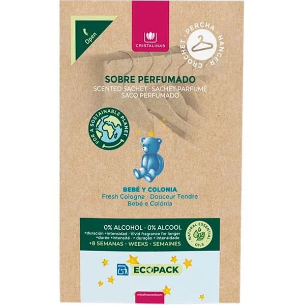Ambientador en sobre para armario bebé ecopack CRISTALINAS, 1 ud - 1 ud - Imagen del producto en Findit