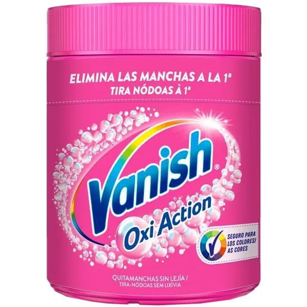 Quitamanchas en polvo VANISH ACTIVE OXI PINK, bote 960 g - 0.96 kg - Imagen del producto en Findit