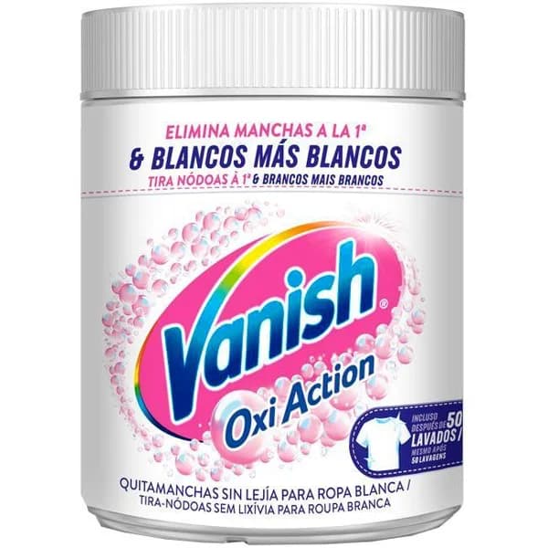 Quitamanchas en polvo VANISH ACTIVE OXI WHITE, bote 480 g - 0.48 kg - Imagen del producto en Findit