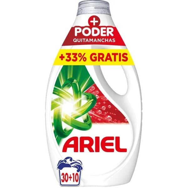 Detergente líquido ARIEL EXTRA PODER, garrafa 30+10 dosis - 10 ud - Imagen del producto en Findit