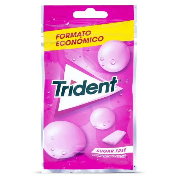 Chicles sabor bubblemint sin azúcar Trident bolsa 24 unidades - 23.57 ud - Imagen del producto en Findit