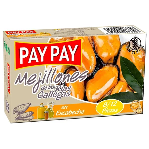 PAY PAY Mejillones en escabeche lata de 70 g. - 0.07 kg - Imagen del producto en Findit