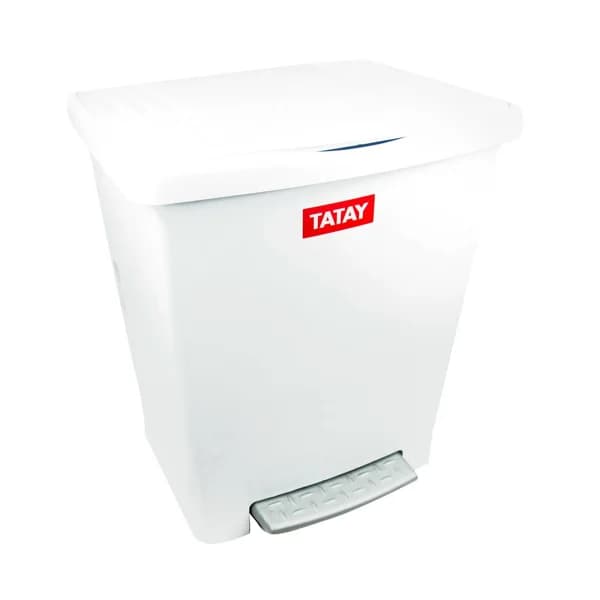 TATAY Cubo de basura con pedal capacidad de 23 litros, blanco Millenium PLÁSTICOS TATAY. - 1 ud - Imagen del producto en Findit